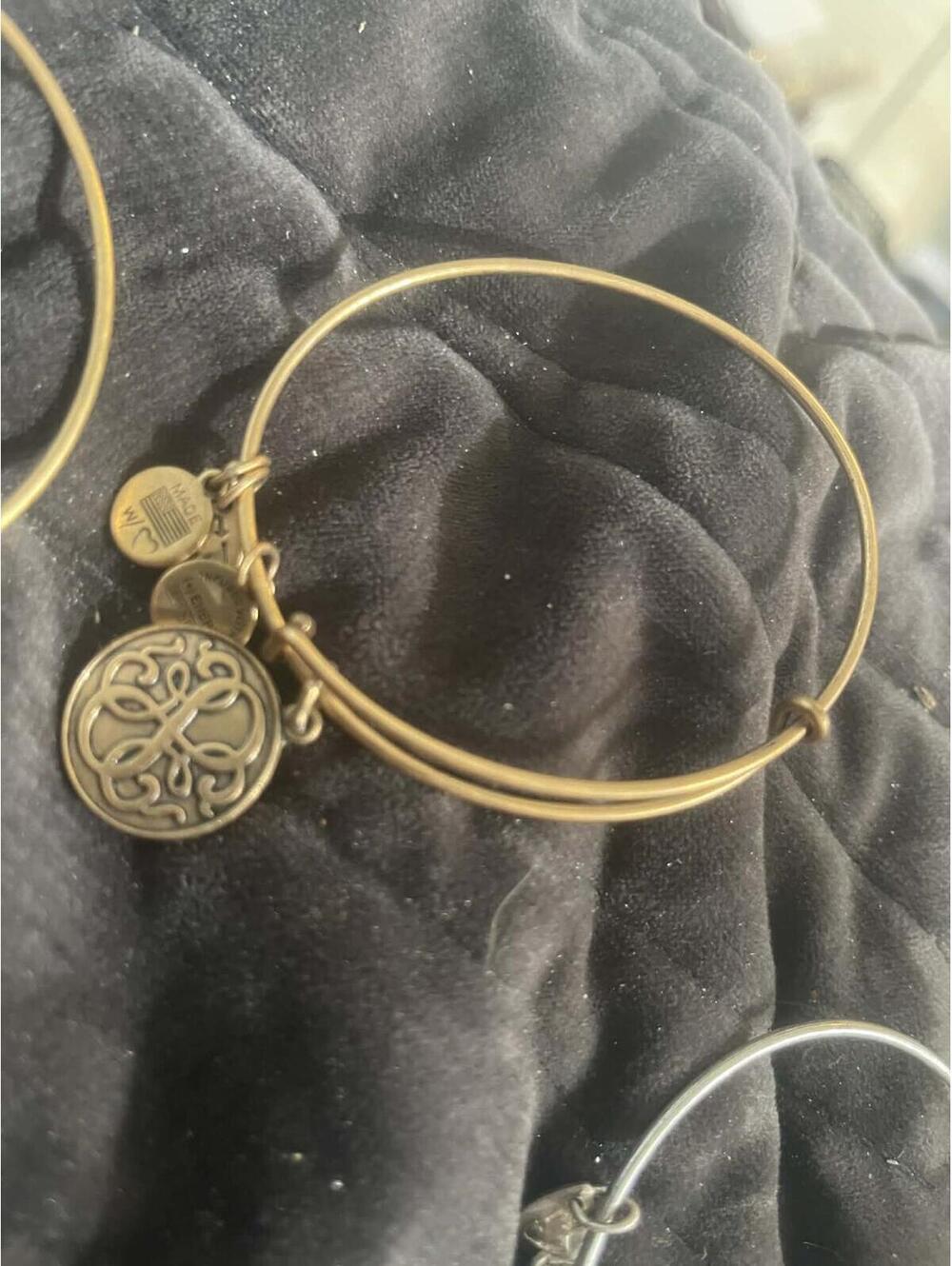 Alex and Ani Gold Tone Charm Bangle Bracelet